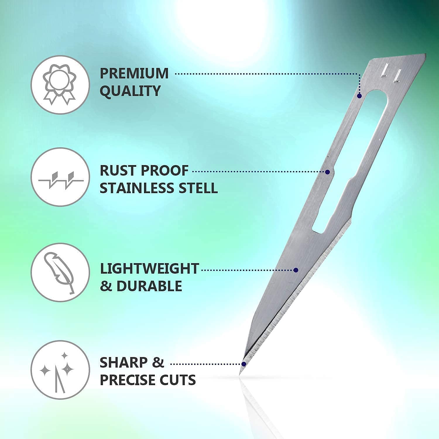 100 Disposable Surgical Blades Size 11 and 15 Pack Surgical Blades 11 and Scalpel Handle - Image 6
