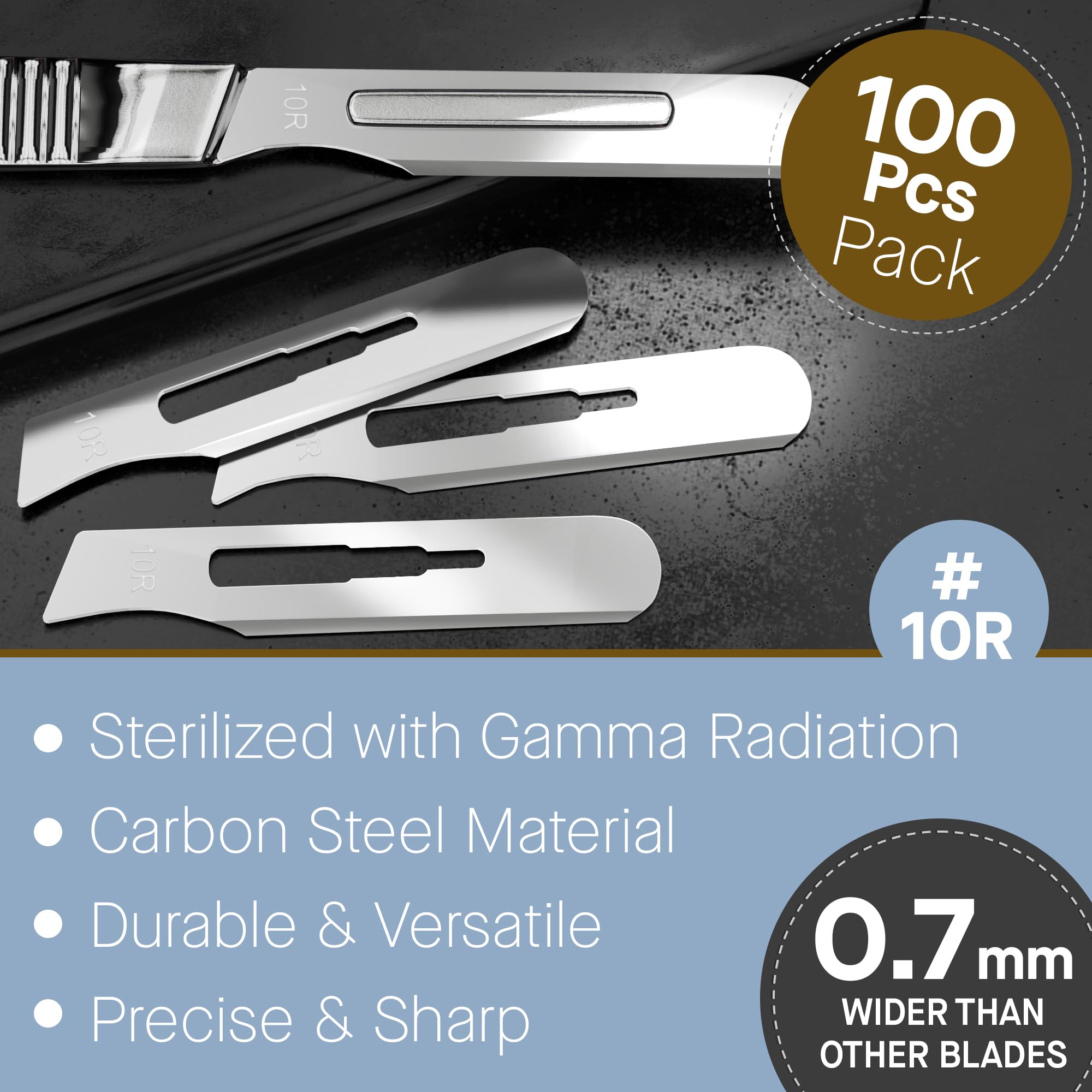 Pack of 4 Scalpel Handles + 10r Blades Dermaplaning Replacement Blades, Precision Scalpel Set - Image 4