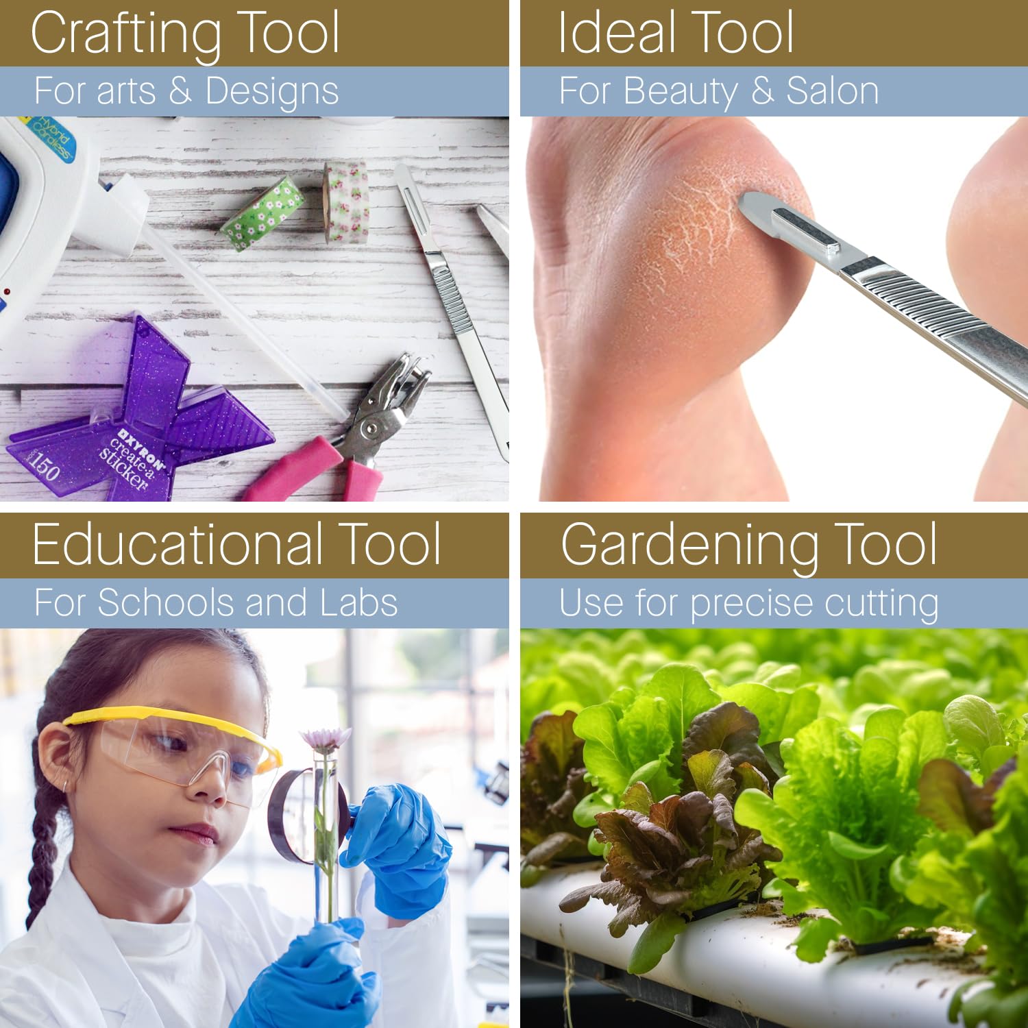 Pack of 4 Scalpel Handles + 10r Blades Dermaplaning Replacement Blades, Precision Scalpel Set - Image 6