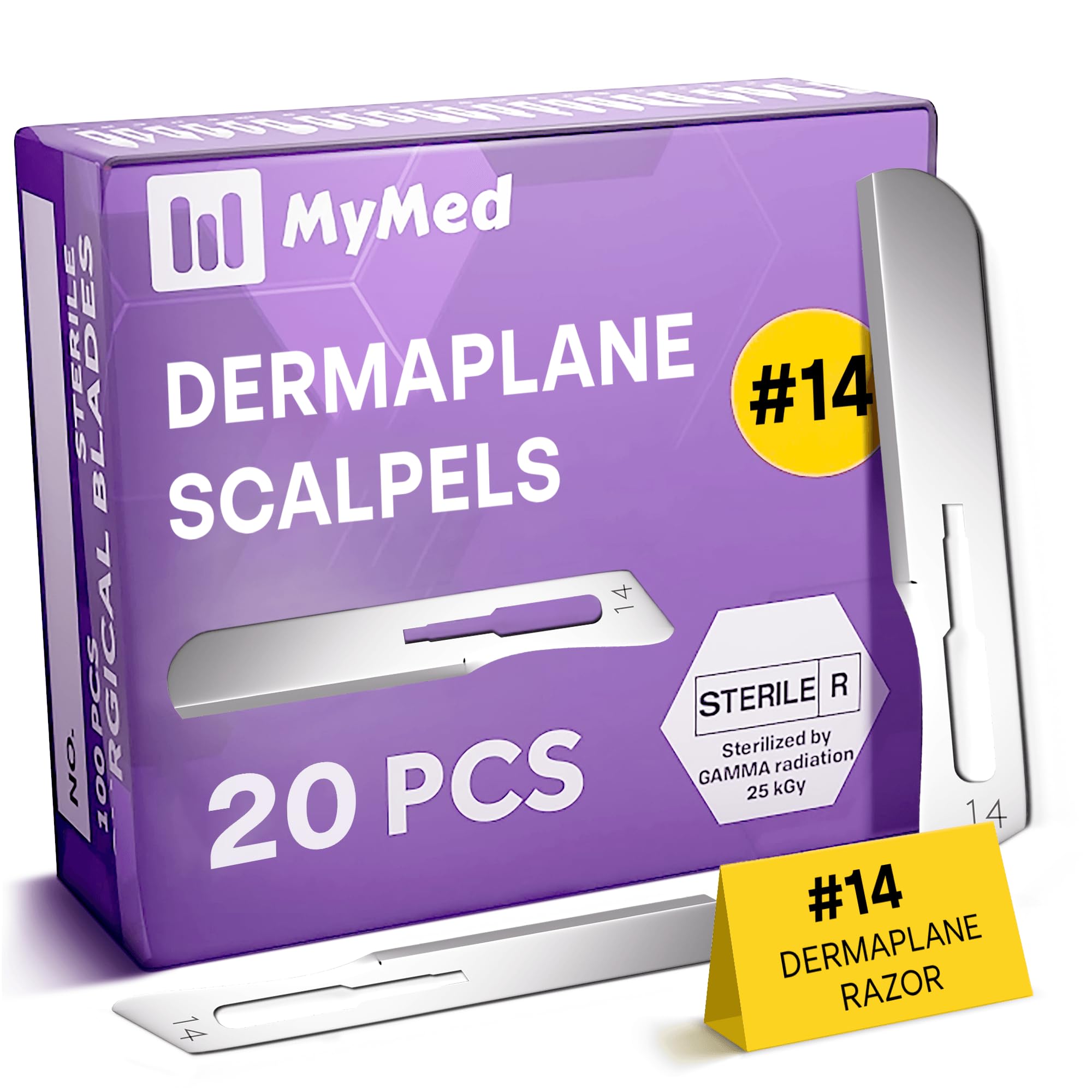 14R Blades Dermaplaning Razors Pack of 100 Blades 14, Size 14 Scalpel Blades, High Carbon Steel Dermablade Dermaplane Blades 14R Blade by Mymed (#14R) - Image 8