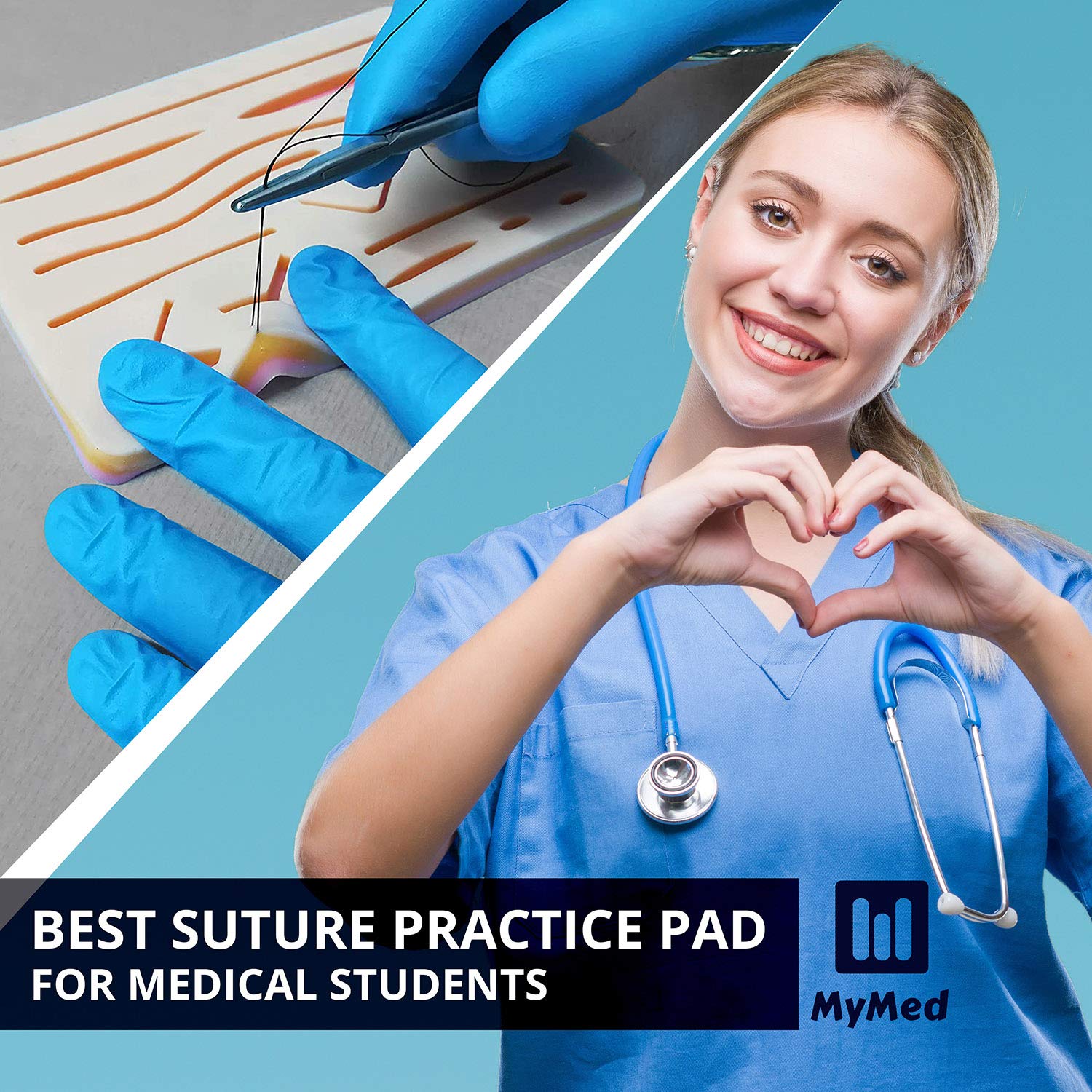 Complete Suture Practice Kit for Medical Students, Improved Stitches Kit Medical Including 2 x Large Suture Pads 1 x Plain, 1 x Pre-Cut, 5 Suture Tools, Surgical Practice Kit (Education Use Only) - Image 7