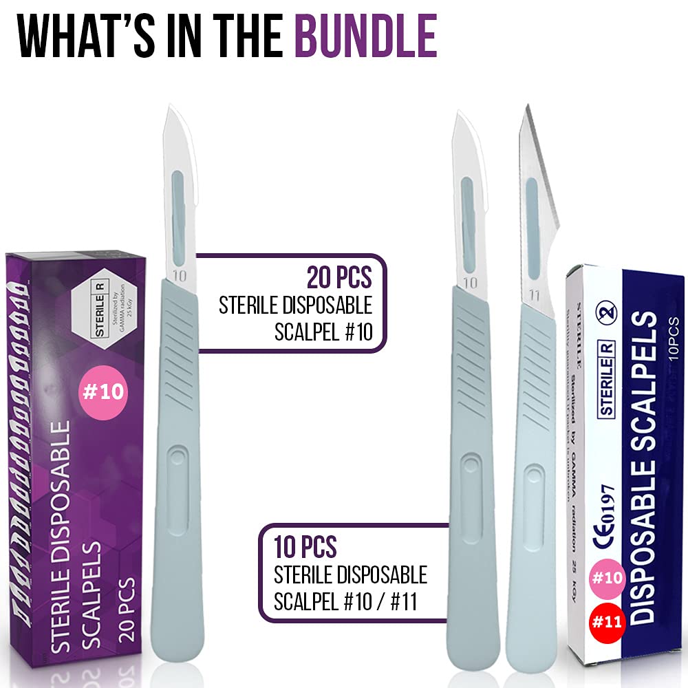 Disposable Scalpel 10, Pack of 20 Disposable Dermaplaning Blades with Plastic Handle and Disposable Scalpel 10 and 11, Pack of 20 Dermaplaning Blades - Image 8