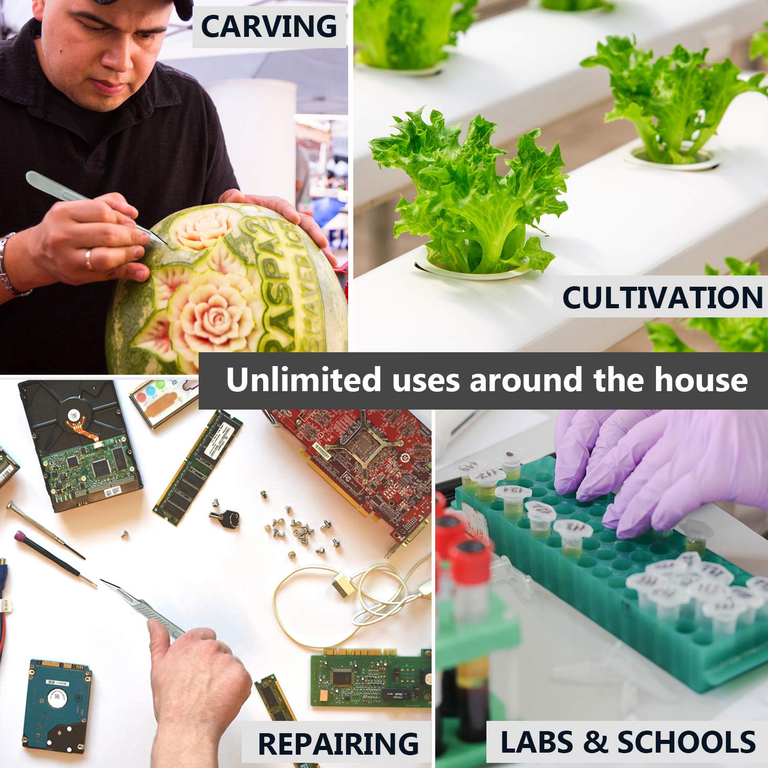 Disposable Scalpel Blades with Metal Handle, Dermaplaning Tool for Face Professional, Scalpel Knife for Mycology, dermaplaning Blades, Surgical scalpels, Non-Slip & Reusable Scalpel Handle. - Image 6