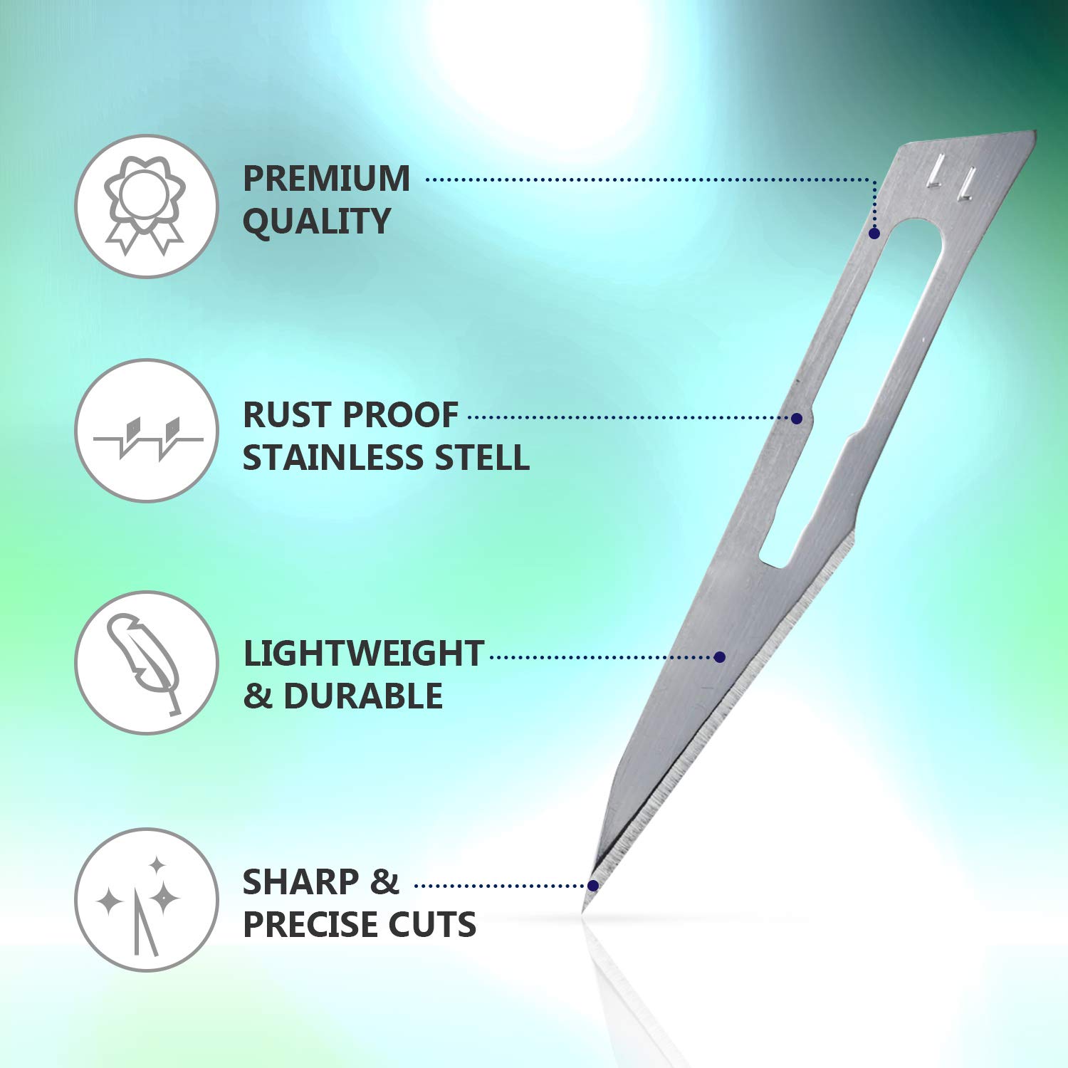 Disposable Scalpel Blades with Metal Handle, Dermaplaning Tool for Face Professional, Scalpel Knife for Mycology, dermaplaning Blades, Surgical scalpels, Non-Slip & Reusable Scalpel Handle. - Image 4