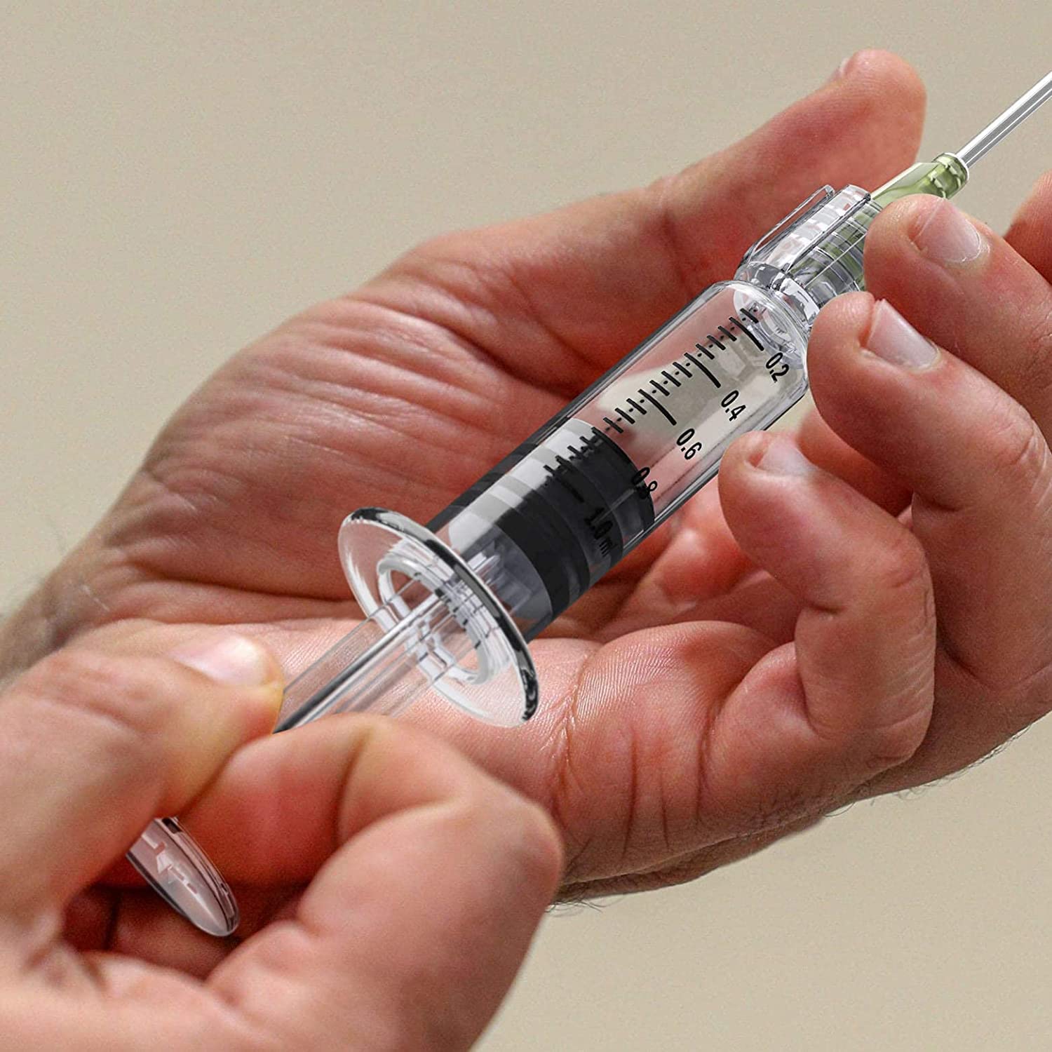 MyMed 5 Pack Borosilicate Glass Luer Lock Syringe 1ml Capacity Reusable Glass Syringes - Use for Arts and Crafts, Thick Liquids, Oils, Vet, Glue, Lab, Ink with GA Blunt Tip Pet Safe Needles - Image 6