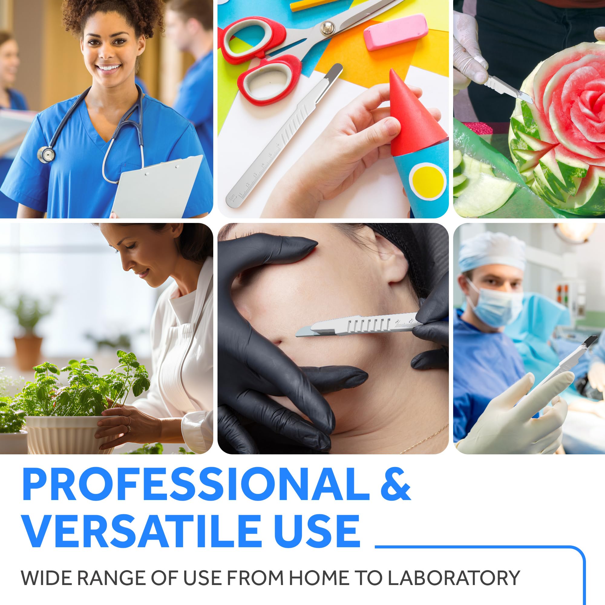 Pack of 100 Disposable Scalpels #14 + 100pcs 14r Blades Dermaplaning kit 14 Blades Scalpel Set - Image 9