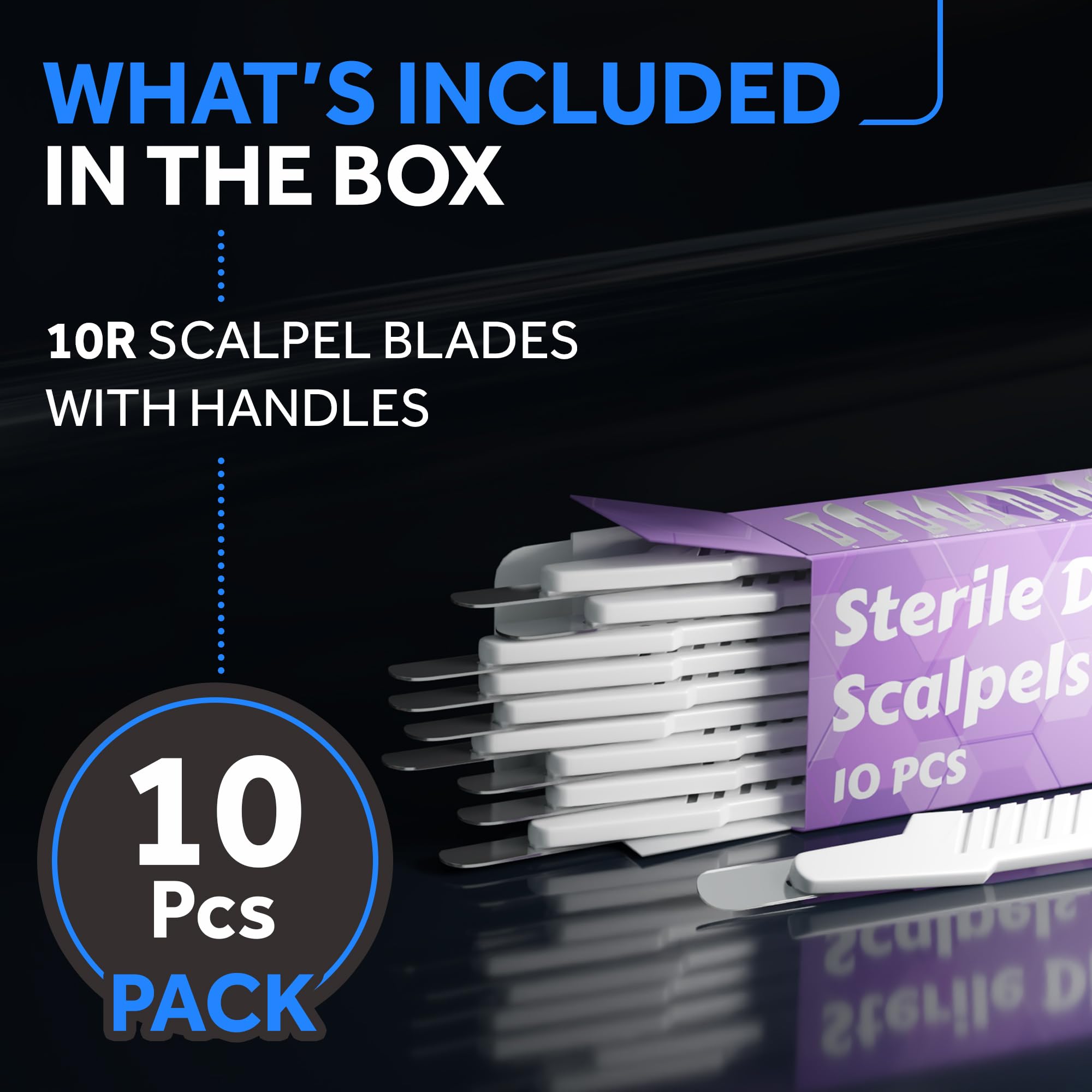 MyMed Disposable 10r Blades Dermaplaning Scalpels - Pack of 10 Dermaplane Razors for Women Face, Scalpel Blades, Sterile - Image 6