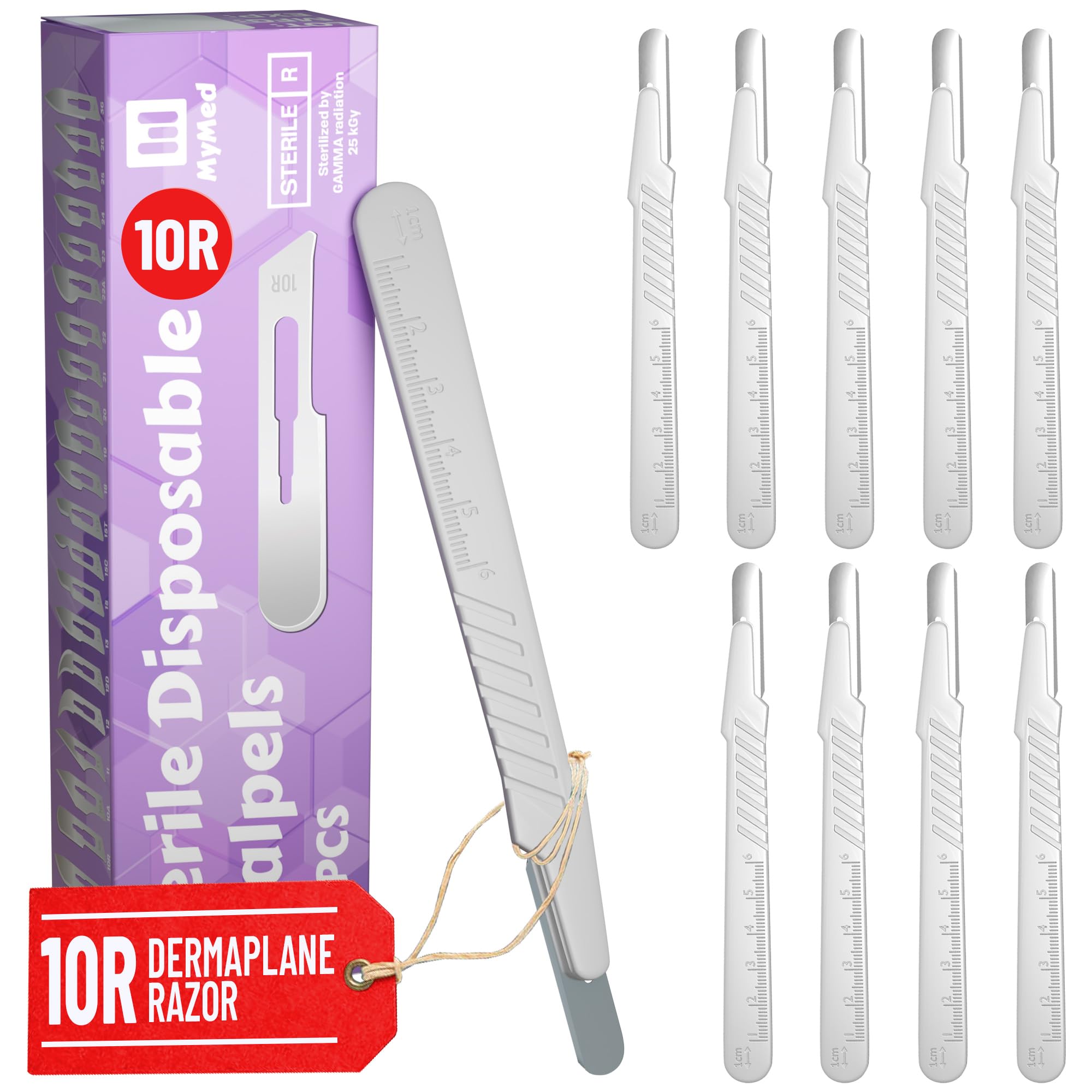 MyMed Disposable 10r Blades Dermaplaning Scalpels - Pack of 10 Dermaplane Razors for Women Face, Scalpel Blades, Sterile - Image 7