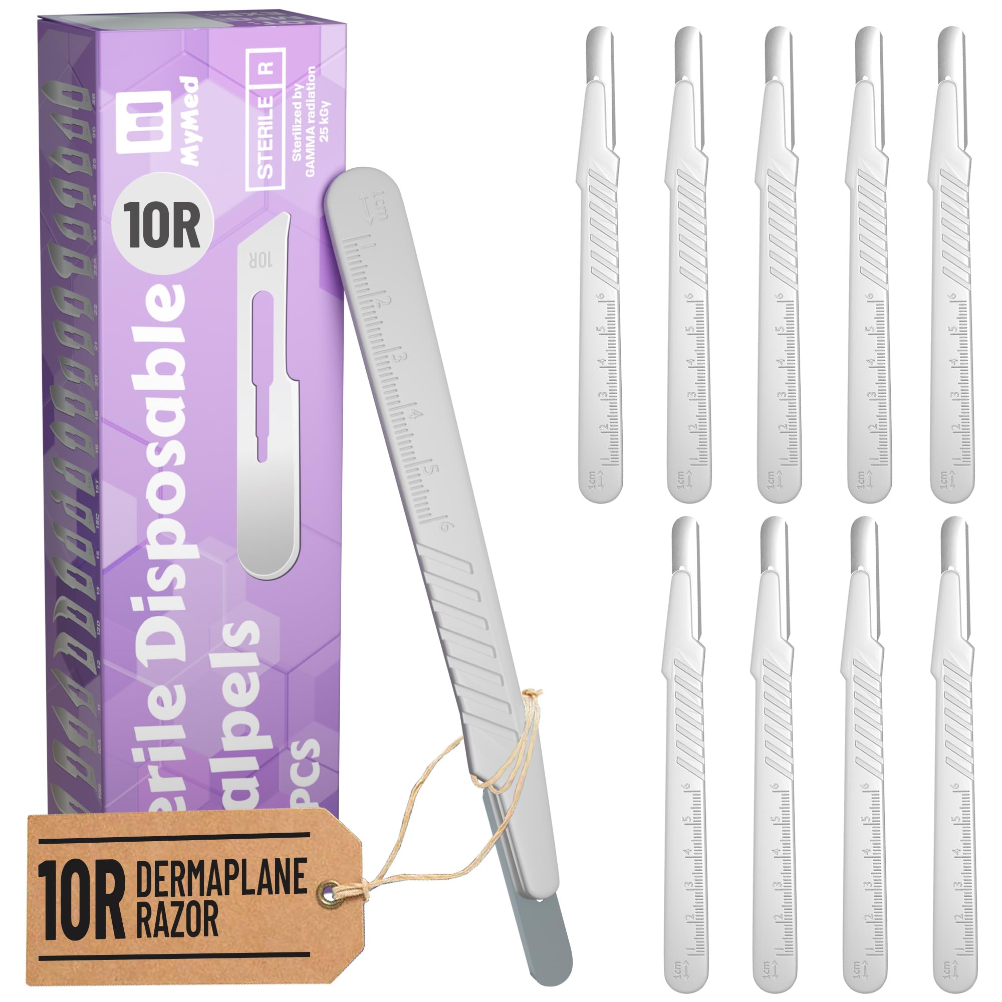 MyMed Disposable 10r Blades Dermaplaning Scalpels - Pack of 10 Dermaplane Razors for Women Face, Scalpel Blades, Sterile - Image 8