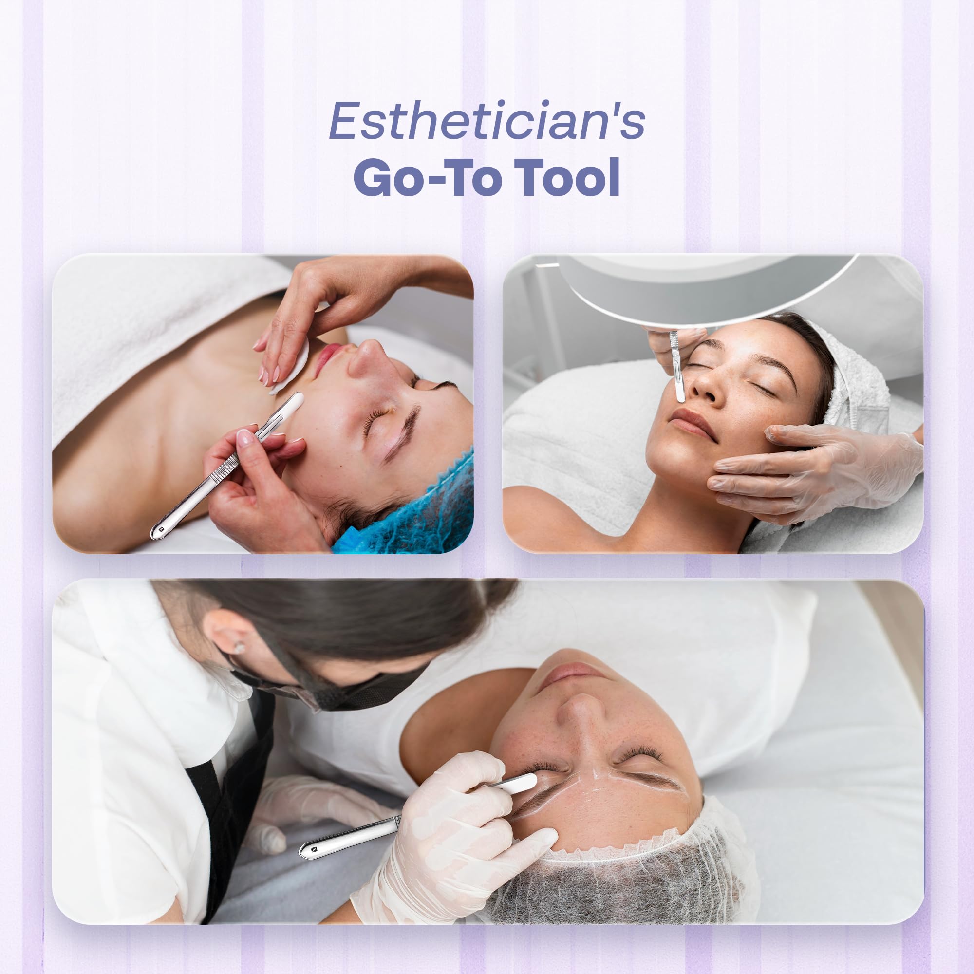 1,000pcs Stainless Steel 10r Blades Dermaplaning kit 10r Blades + Pack of 4 Scalpel Handles #3 + - Image 6