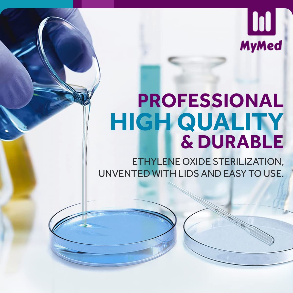 MyMed Upgraded Pack of 20 Sterile Petri Dishes with Lids (90 x 15 mm), 2ml Plastic Pipettes for Lab Analysis, School Projects, Blood Samples, Plant & Seed Cultivation Petri Dish (20) - Image 6