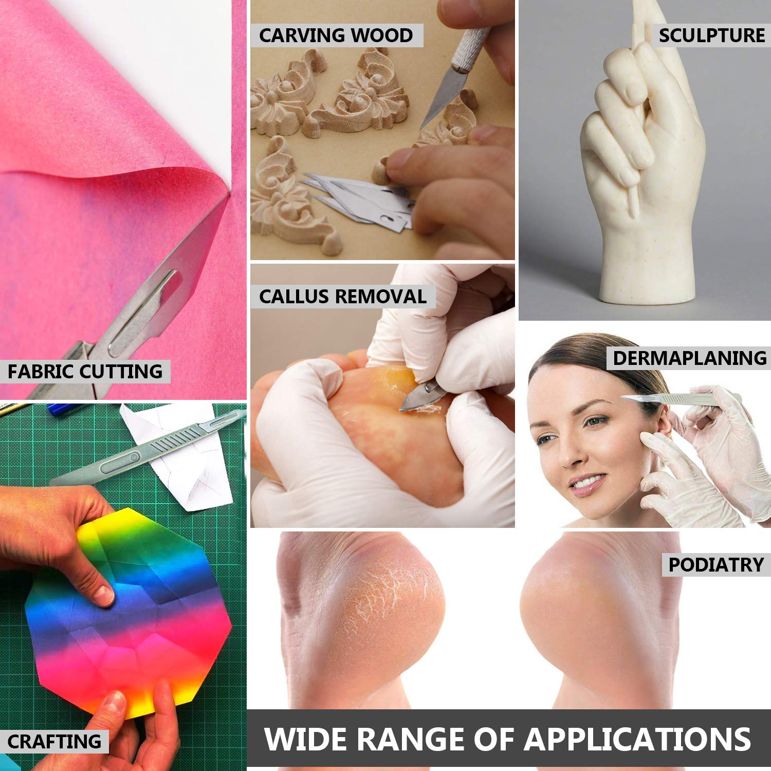 Disposable Scalpel Blades with Metal Handle, Dermaplaning Tool for Face Professional, Scalpel Knife for Mycology, dermaplaning Blades, Surgical scalpels, Non-Slip & Reusable Scalpel Handle. - Image 5