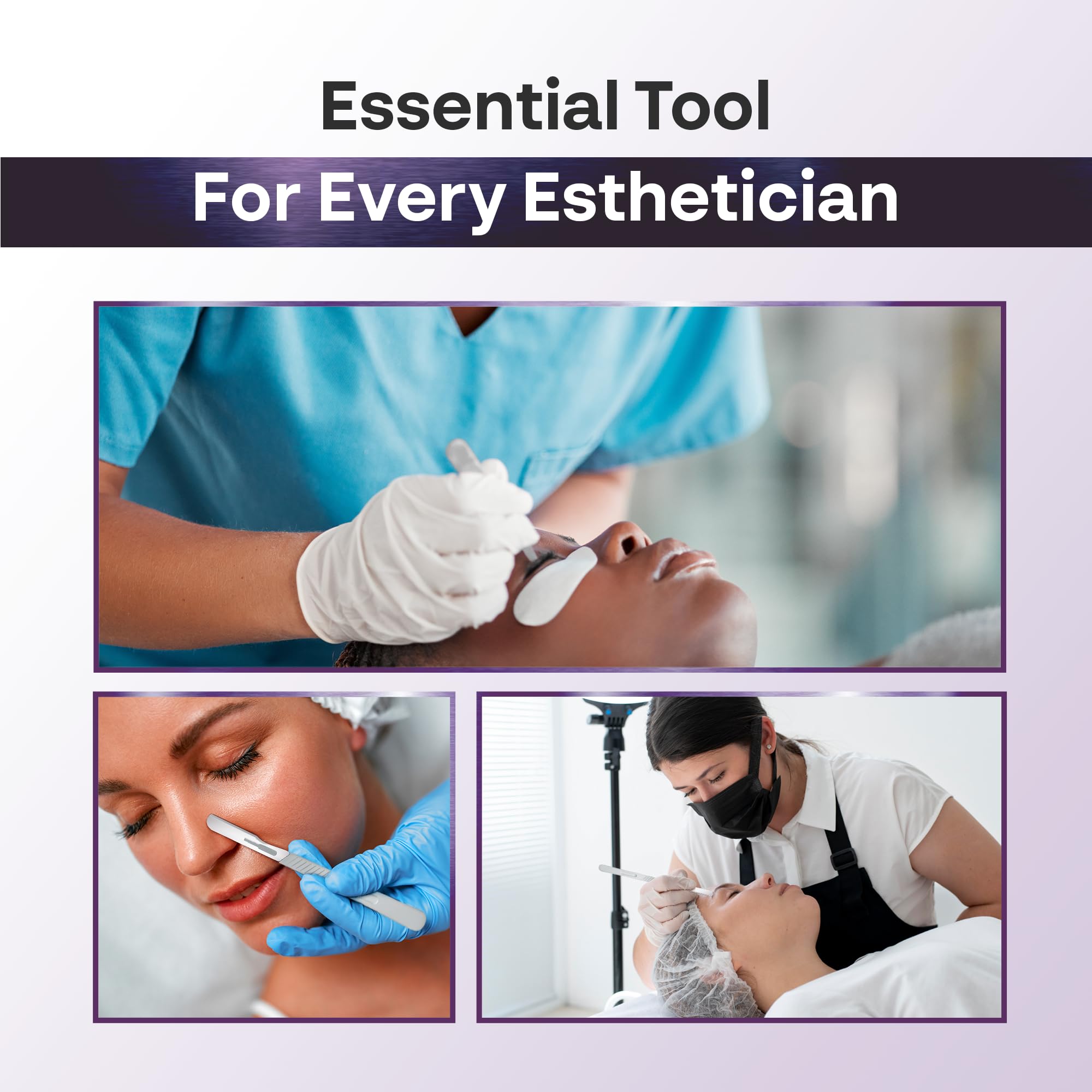 Pack of 100 Disposable Scalpels #14 + 100pcs 14r Blades Dermaplaning kit 14 Blades Scalpel Set - Image 7