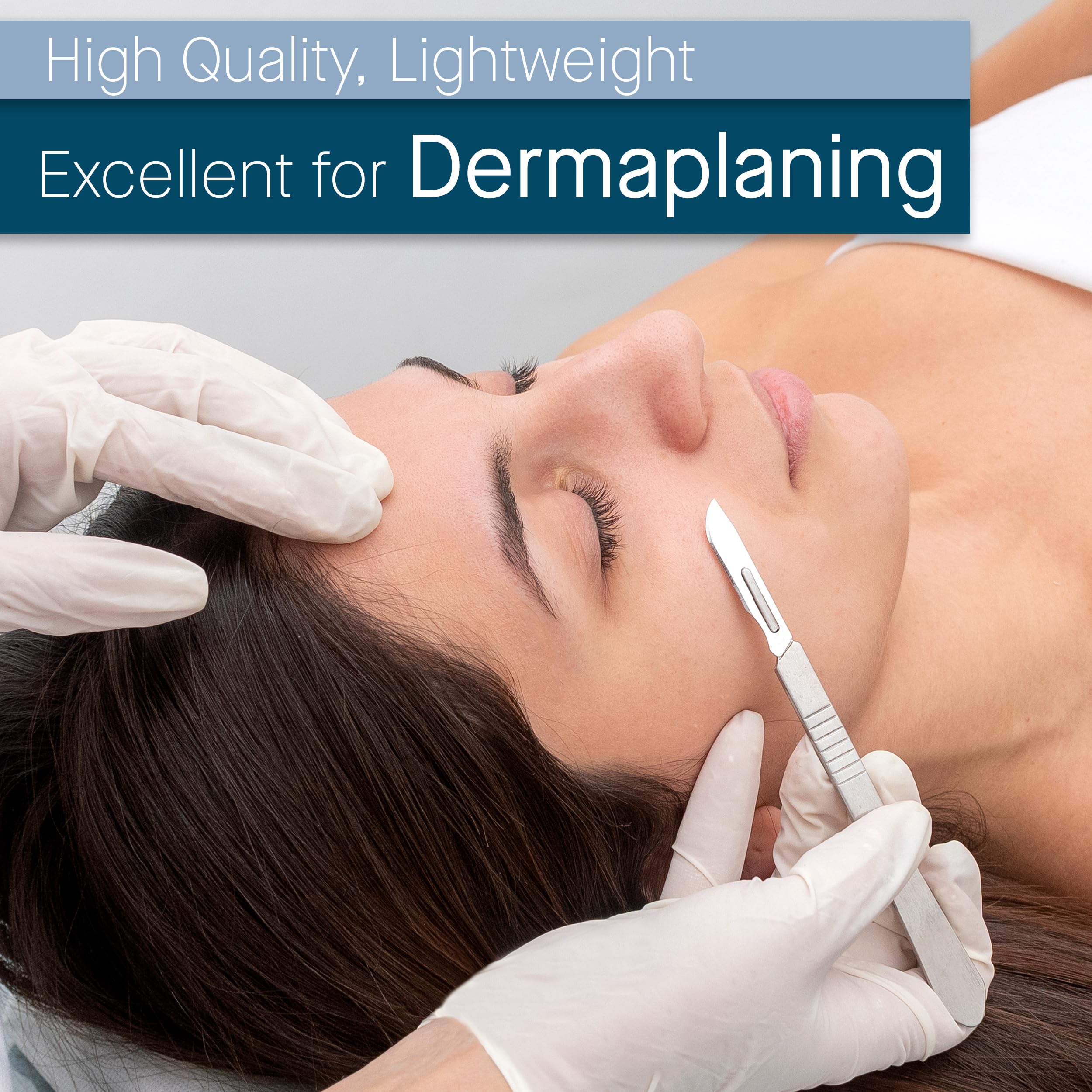 1,000pcs Stainless Steel 10r Blades Dermaplaning kit 10r Blades + Pack of 4 Scalpel Handles #3 + - Image 7